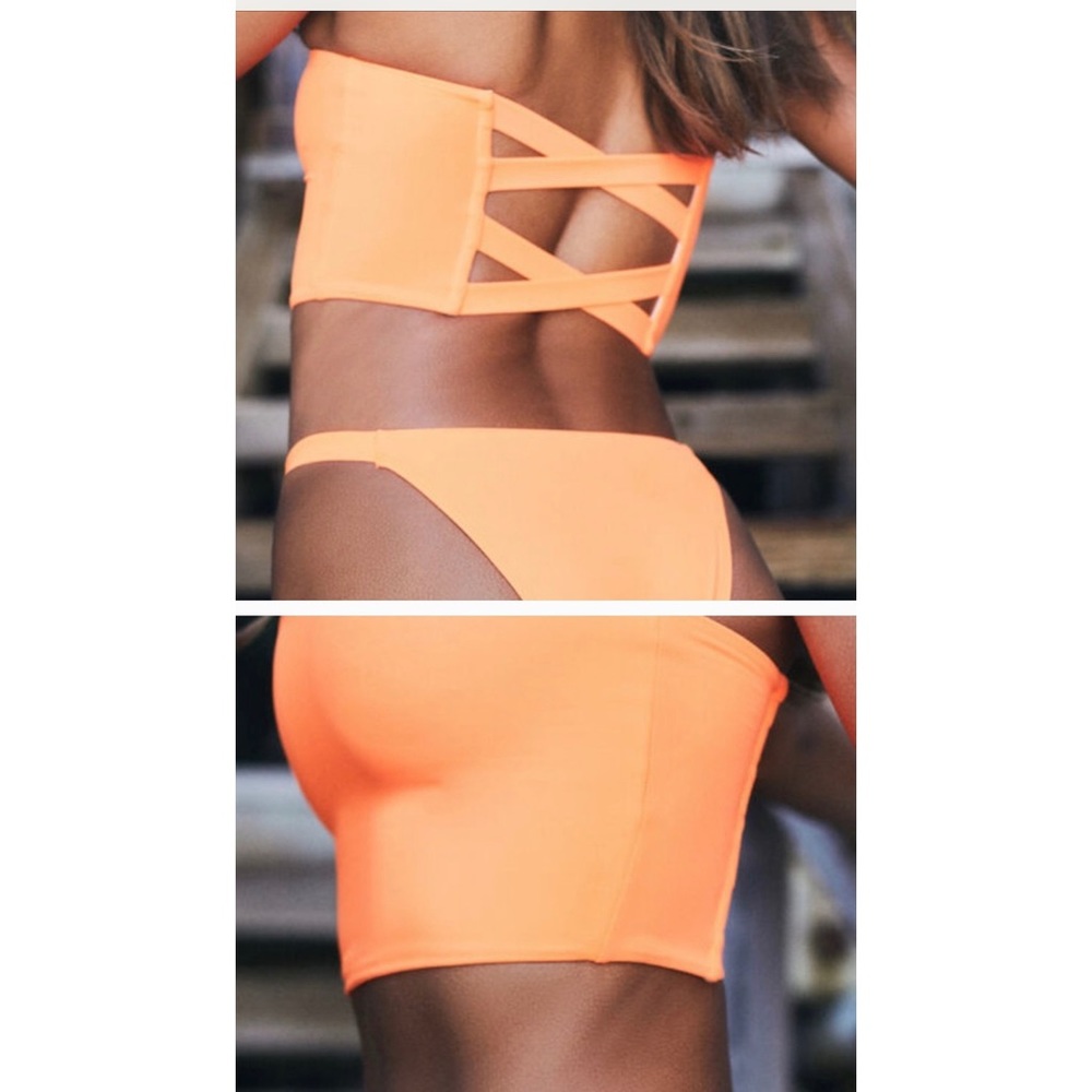 🧡 la hearts orange magnolia bandeau bikini top 🧡